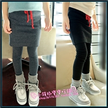 韩版童装童装批发2013秋冬新款日系复古纯色小脚打底裤裙裤