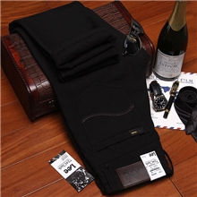 加绒加厚保暖商务休闲lee男士牛仔裤韩版直筒修身黑色男裤Y7283