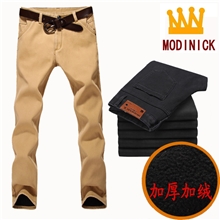 爆款2013加厚加绒男休闲裤男式直筒休闲裤男裤保暖长裤子厂家直批