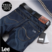 秋冬正品李牌/lee男式牛仔裤直筒修身爆款金线深色代理批发6168