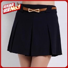 2013年夏装韩版糖果色宽松大码雪纺中腰短裤裤裙显瘦裙裤女