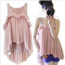 2013爱情自有天意背心程曦戚薇同款吊带背心9089燕尾网纱上衣