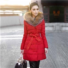 2013秋冬新款棉袄韩版修身双排扣可拆卸超大毛领中长款棉衣棉服女