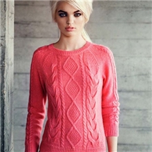 厂家批发2012冬专柜圆领马海毛长袖复古麻花棒针套头毛衣针织衫女