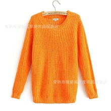 现货批发现货2013秋季新款明星范冰冰同款KENZO荧光粗针织毛衣女