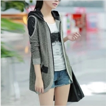 2013秋装外套女式中长款韩版潮款长袖针织外套厂家直销