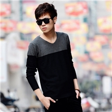 2013新款秋装V领修身韩版薄男式毛衣男青年潮男针织衫长袖羊毛衫