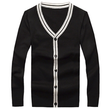 秋冬新款男式V领针织衫男士针织开衫三色可选厂家批发