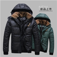 男式棉衣冬款刺绣可拆卸帽加厚羽绒棉服男连帽保暖外套批发