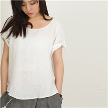 小愚原创品牌精品时尚女装清爽文艺气质休闲挽袖宽松女式衬衫