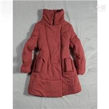 小愚经典爆款时尚文艺女装休闲立领长款A摆外套多分割针织棉服