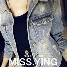 2013秋装新款8211#MISSYING-七分袖牛仔外套