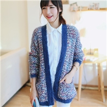 2013新款秋装韩版女款花毛马海毛中长款针织衫批发开衫