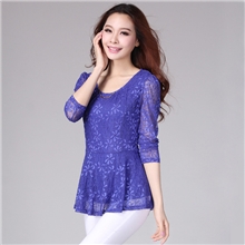 秋装最新爆款加大码女装胖MM显瘦弹力蕾丝打底衫时尚优雅宽松t恤
