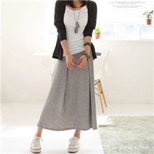 2013女士流行复古多色纯色纯棉不规则舒适长款半身裙网店代理
