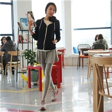 2013秋冬款新品爆款打底裤裙裤一体假两件打底裤百褶裙裤