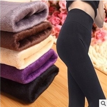 考拉绒秋冬打底裤女加绒加厚保暖裤九分裤一体裤假透肉打底裤
