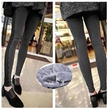 秋冬款韩版纯棉侧边蕾丝打底裤女潮修身大码加长加厚九分裤