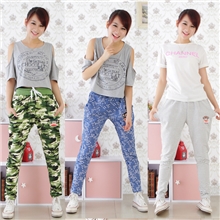 9.4备货厂家批发2013韩版印花迷彩休闲裤长裤哈伦裤女款小脚裤