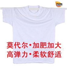 厂家批发男士休闲特大号加肥加大莫代尔短袖宽松圆领T恤