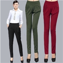 批发韩版显瘦女士休闲裤修身OL职业装小脚裤哈伦裤女