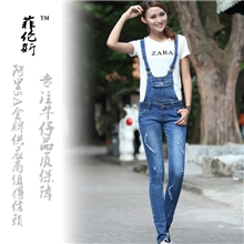 菲伦斯2013秋冬新款女式牛仔裤韩版牛仔背带裤牛仔裤批发厂家直销