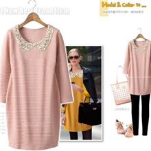 2013秋冬新款韩国孕妇装秋冬装韩版长袖金领连衣裙特批价