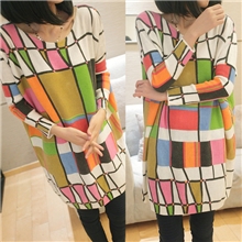 爆款秋装孕妇装新款韩版热批彩色印花休闲大版针织衫批发