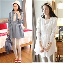 2013春装连衣裙韩版孕妇裙娃娃领纯棉仿牛仔孕妇衬衫裙上衣孕妇装