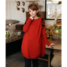 孕妇装批发新款秋冬装韩版纯色宽松针织长袖孕妇上衣毛衣针织衫