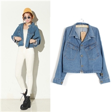 T03052013秋冬新款欧美风女装宽松蝙蝠袖牛仔外套免费加盟代发