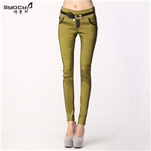比尚女裤2013秋装新款欧美时尚荧光小脚铅笔打底裤女