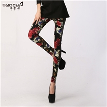 比尚女裤2013秋装新款韩版潮显瘦印花裤子女打底裤小脚裤