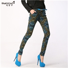 比尚女裤2013秋装新款韩版印花弹力小脚哈伦裤长裤子女潮裤