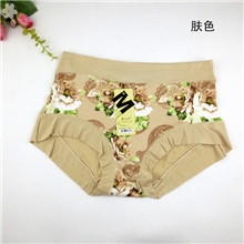 【秋季新品】厂家直供美人妃中大版牡丹花竹纤维女士三角内裤批发