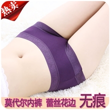 内裤工厂淘宝爆款莫代尔平角内裤批发低腰蕾丝无痕女士内裤526