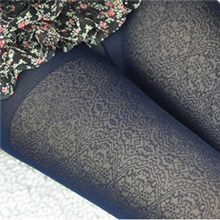 批发新款出口日本精美复古图腾薄款连裤袜打底袜批发