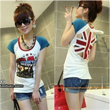 2013春夏装新款韩国女式T恤韩版百搭修身印花圆领短袖T恤批发