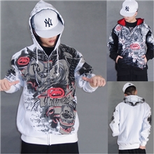 批发嘻哈街舞HIPHOP开衫连帽纯棉卫衣宽松加肥加大运动休闲外套