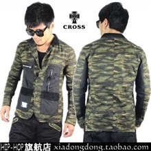 潮货基地供应男装批发军事迷彩西装男士夹克男外套