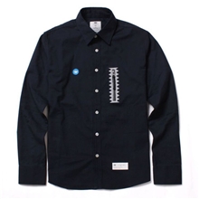 【龙纹潮牌】三叶草拉链口袋长袖衬衫男装一件代发2013秋装批发