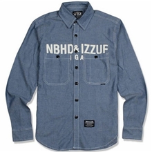 潮牌NHIZ余文乐周柏豪同款仿牛仔衬衫男批发男秋装长袖衬衫