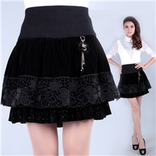 韩国秋冬短裙冬装打底半身裙大码冬款金丝绒百褶裙批发