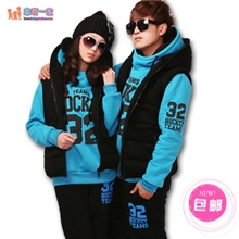 2013新款秋冬韩版时尚休闲情侣装加厚卫衣三件套大码904