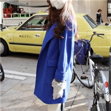 2013秋冬新款韩版修身宽松大码女式羊毛呢大衣呢子外套-9330