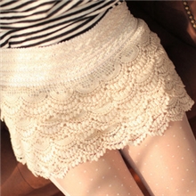 VIVI揭载2013春季新款多层蕾丝钩花短裤全蕾丝花边镂空打底裙裤