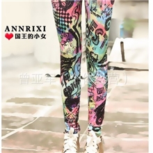 批发水彩弹力打底裤9分裤8079-88