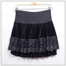 秋冬丝绒短裙秋装半身裙跳舞裙蛋糕裙百搭半身冬裙5216