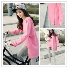 韩版女装2013秋装新款侧拉链圆领长袖薄款打底卫衣A016秋季女