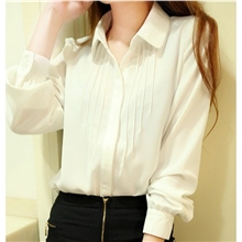 韩版女装2013秋装新款简约气质好品质长袖白色衬衣直筒衬衫A206女